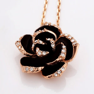 Rose Flower Enamel Jewelry Set