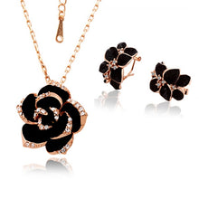 Load image into Gallery viewer, Rose Flower Enamel Jewelry Set