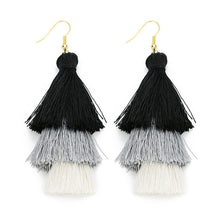 Load image into Gallery viewer, Layered Bohemian Fringed Earrings