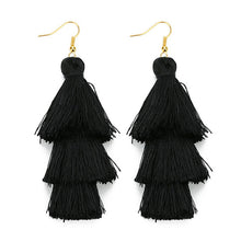 Load image into Gallery viewer, Layered Bohemian Fringed Earrings