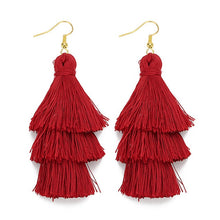 Load image into Gallery viewer, Layered Bohemian Fringed Earrings