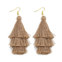 Load image into Gallery viewer, Layered Bohemian Fringed Earrings