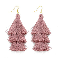 Load image into Gallery viewer, Layered Bohemian Fringed Earrings