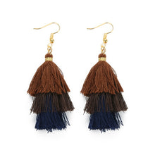 Load image into Gallery viewer, Layered Bohemian Fringed Earrings