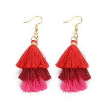 Load image into Gallery viewer, Layered Bohemian Fringed Earrings