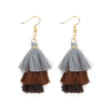 Load image into Gallery viewer, Layered Bohemian Fringed Earrings