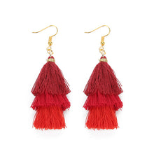 Load image into Gallery viewer, Layered Bohemian Fringed Earrings