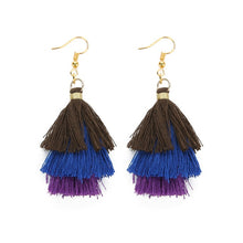 Load image into Gallery viewer, Layered Bohemian Fringed Earrings