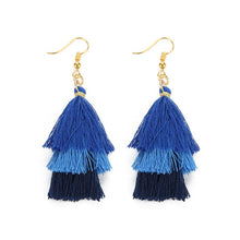 Load image into Gallery viewer, Layered Bohemian Fringed Earrings