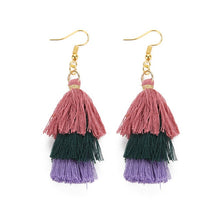 Load image into Gallery viewer, Layered Bohemian Fringed Earrings