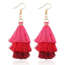 Load image into Gallery viewer, Layered Bohemian Fringed Earrings