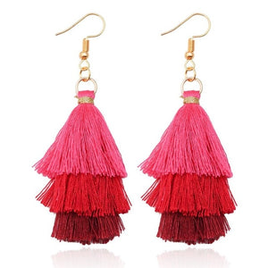 Layered Bohemian Fringed Earrings