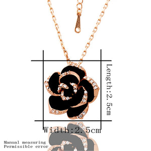 Rose Flower Enamel Jewelry Set