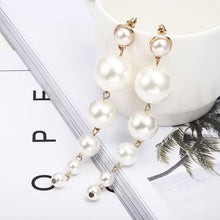 Load image into Gallery viewer, Simulated Pearl Long Earrings