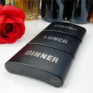 NEW 3 in 1 Lead -free 12oz Removable 3pcs Portable whiskey flask