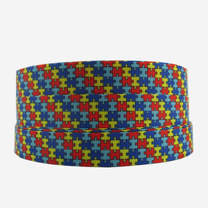 Autism Awareness Printed Polyester Ribbon