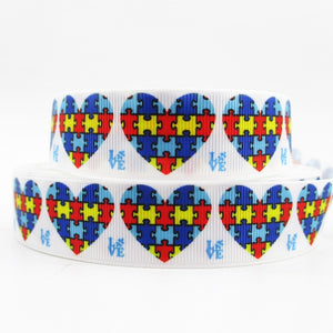 Autism Awareness Printed Polyester Ribbon