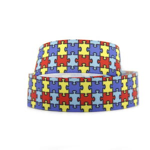 Autism Awareness Printed Polyester Ribbon