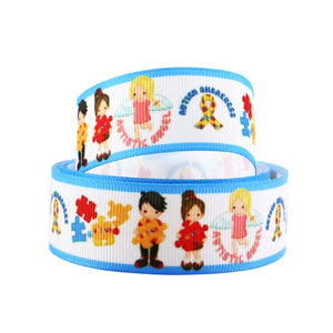 Autism Awareness Printed Polyester Ribbon