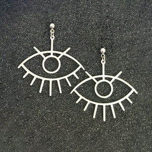 Geometric Girl Face Earrings