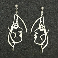 Load image into Gallery viewer, Geometric Girl Face Earrings