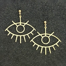 Load image into Gallery viewer, Geometric Girl Face Earrings