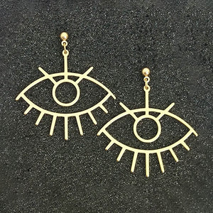 Geometric Girl Face Earrings