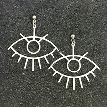 Load image into Gallery viewer, Geometric Girl Face Earrings