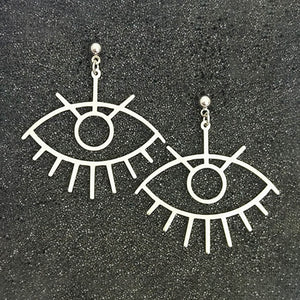 Geometric Girl Face Earrings