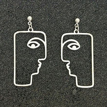 Load image into Gallery viewer, Geometric Girl Face Earrings