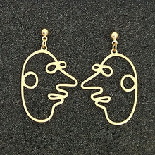 Load image into Gallery viewer, Geometric Girl Face Earrings