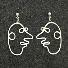 Load image into Gallery viewer, Geometric Girl Face Earrings