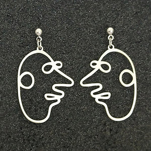 Geometric Girl Face Earrings