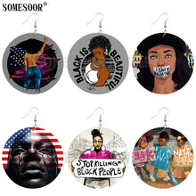 Load image into Gallery viewer, I Can&#39;t Breathe Black Woman Drop Earrings