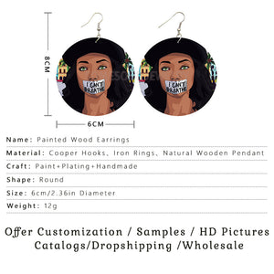 I Can't Breathe Black Woman Drop Earrings