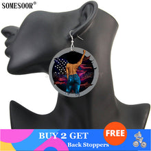 Load image into Gallery viewer, I Can&#39;t Breathe Black Woman Drop Earrings