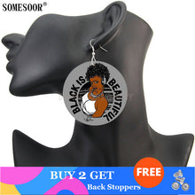 Load image into Gallery viewer, I Can&#39;t Breathe Black Woman Drop Earrings