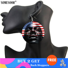 Load image into Gallery viewer, I Can&#39;t Breathe Black Woman Drop Earrings