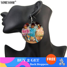 Load image into Gallery viewer, I Can&#39;t Breathe Black Woman Drop Earrings