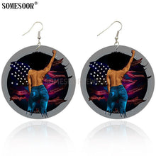 Load image into Gallery viewer, I Can&#39;t Breathe Black Woman Drop Earrings