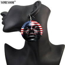 Load image into Gallery viewer, I Can&#39;t Breathe Black Woman Drop Earrings