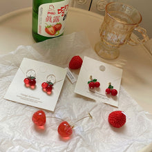 Load image into Gallery viewer, Cherry Fruit Shaped Drop Earrings