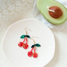 Load image into Gallery viewer, Cherry Fruit Shaped Drop Earrings