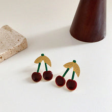 Load image into Gallery viewer, Cherry Fruit Shaped Drop Earrings