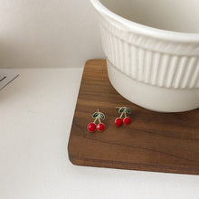 Load image into Gallery viewer, Cherry Fruit Shaped Drop Earrings