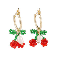 Load image into Gallery viewer, Cherry Fruit Shaped Drop Earrings