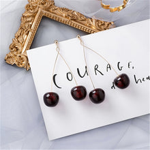 Load image into Gallery viewer, Cherry Fruit Shaped Drop Earrings