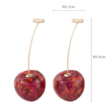 Load image into Gallery viewer, Cherry Fruit Shaped Drop Earrings