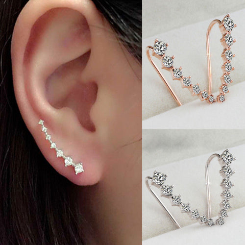 Bar Shape Crystal Earrings