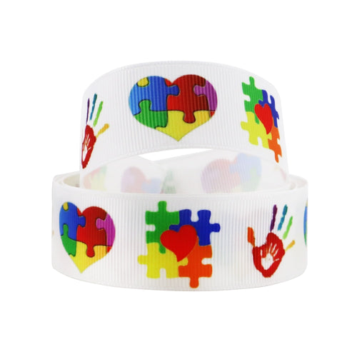 Autism Awareness Printed Polyester Ribbon